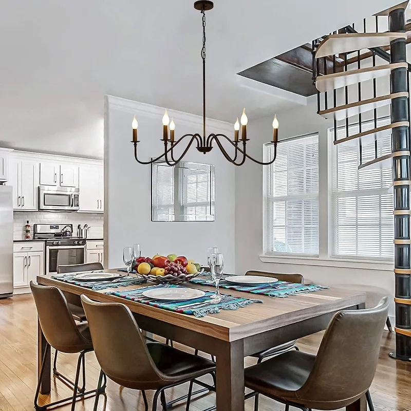 

American Iron Art LED Home Decoration Pendant Light Retro Industrial Style Indoor Lighting Fixtures Dining Room E12 Chandelier
