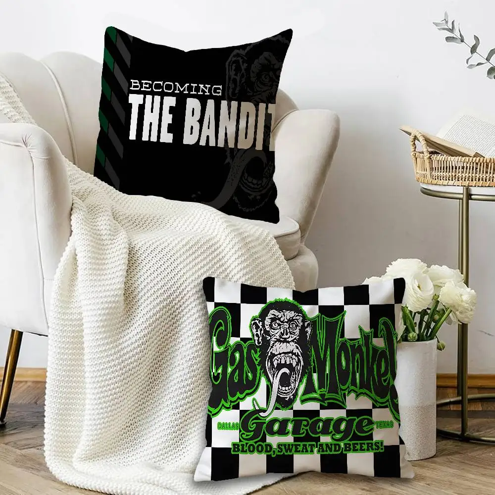 G-Gas Monkey Pillow Gift Home Office Decoration Bedroom Sofa Car Cushion Cover case 45x45