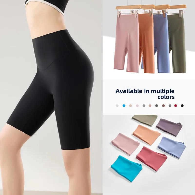 Calças de yoga sem pressão femininas ao ar livre usar cinco quartos esporte equitação orts apertado bunda levantamento arca base calças finas verão