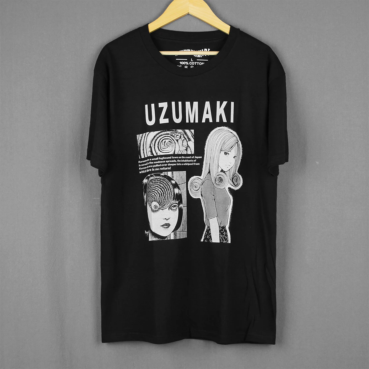 Uzumaki T-Shirt Anime Manga Tomie Junji Ito Black Paradox Men's Clothing Short Sleeve Cotton Tee