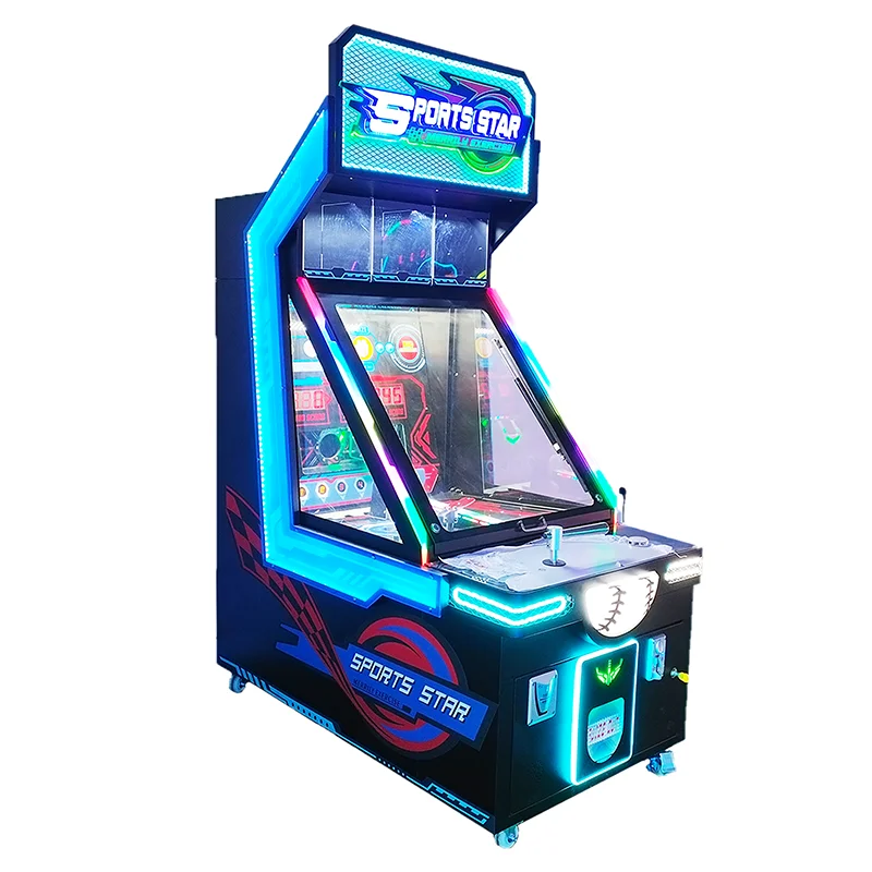Máquina de juego de tiro de baloncesto que funciona con monedas para entretenimiento en centros de juegos con opciones de idioma inglés y español