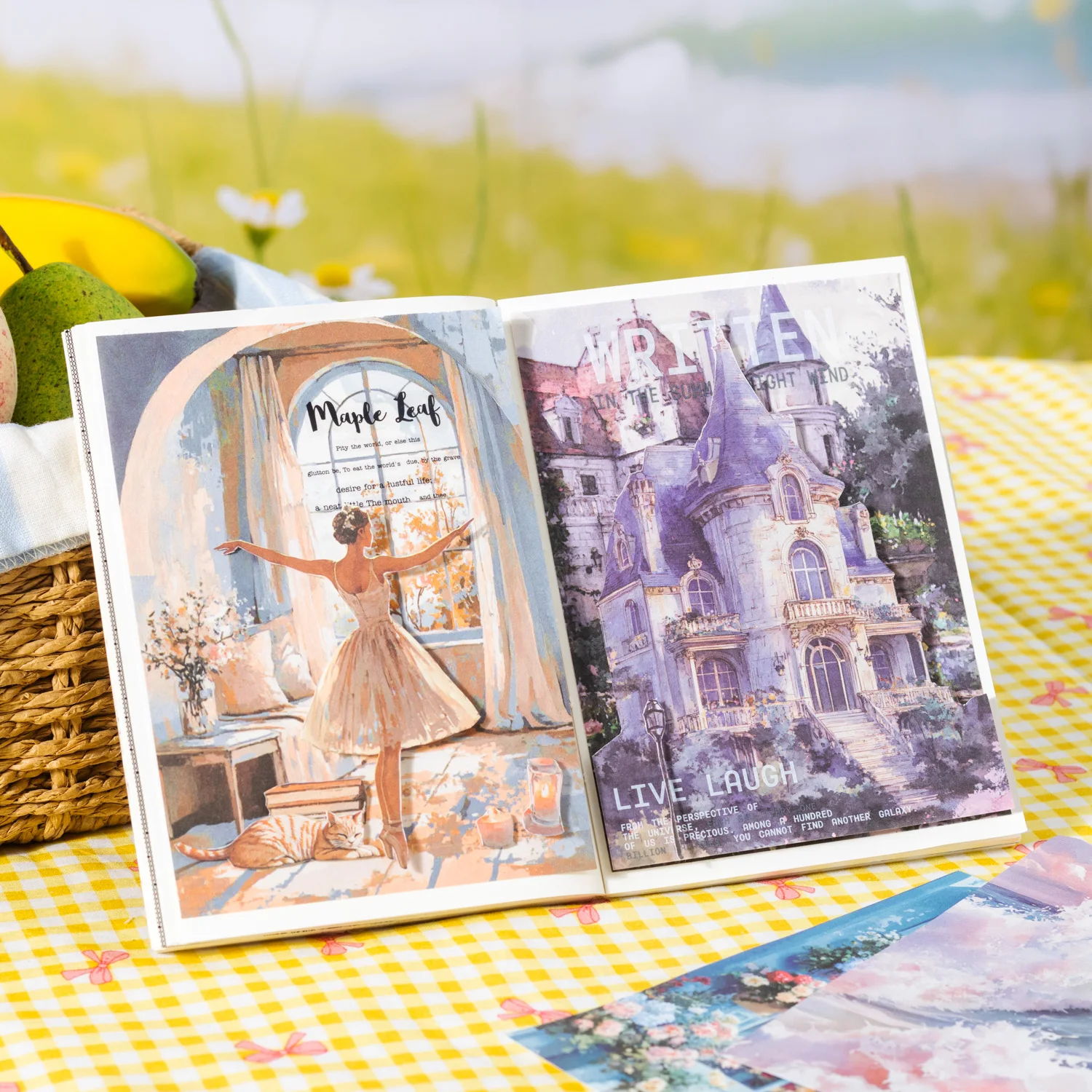 100 Sheets Vintage Floral Material paper Scrapbooking supplies DIY Photo Album Collage Journalling Creative Aesthetic Stationery