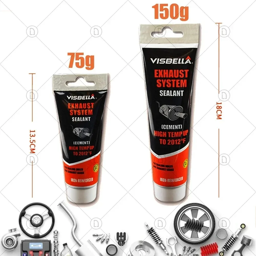Automotive metal sealant paste for exhaust manifold tailpipe leak repair ideal for engine heat area