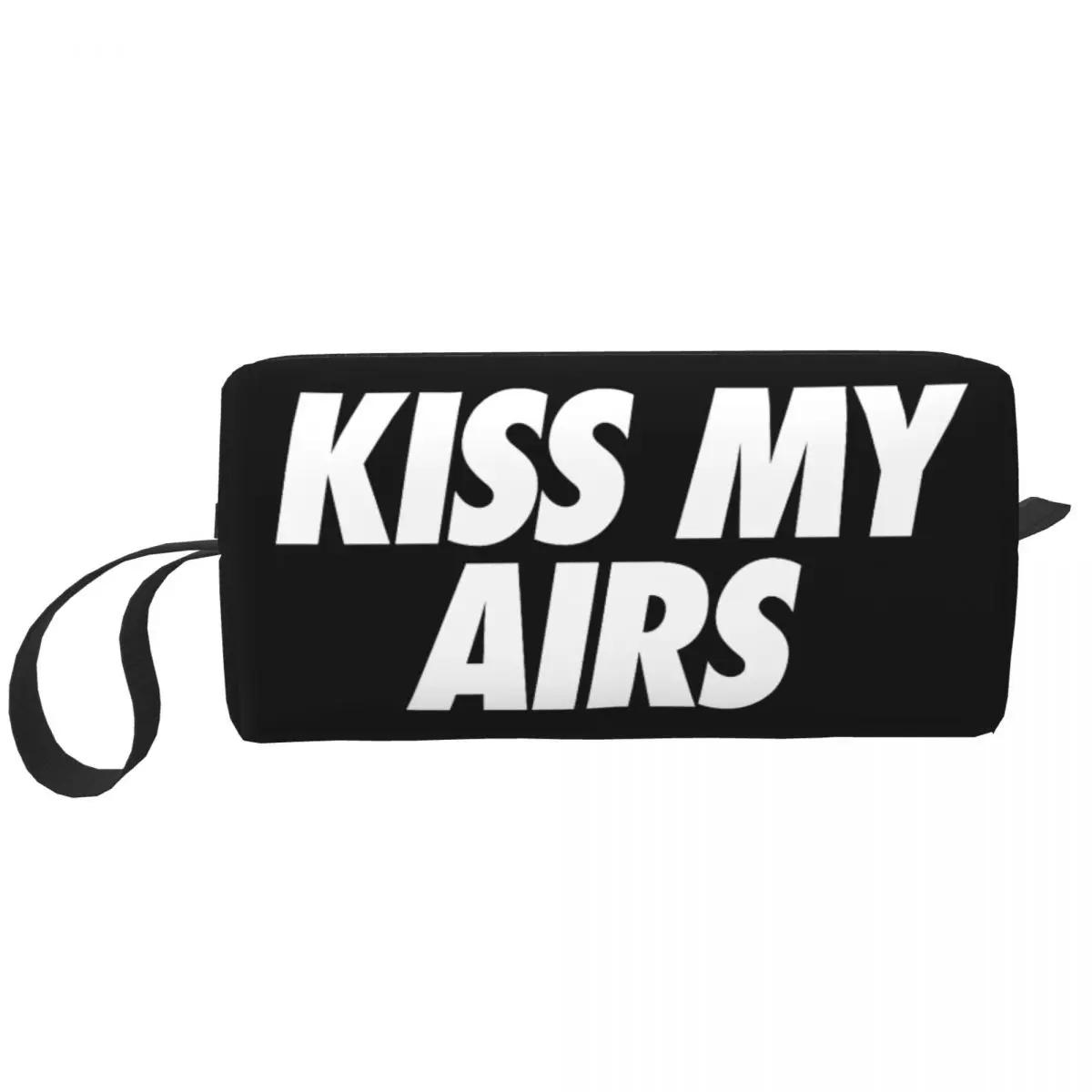 Custom Kiss My Airs Travel Cosmetic Bag for Women Makeup Toiletry Organizer Ladies Beauty Storage Dopp Kit