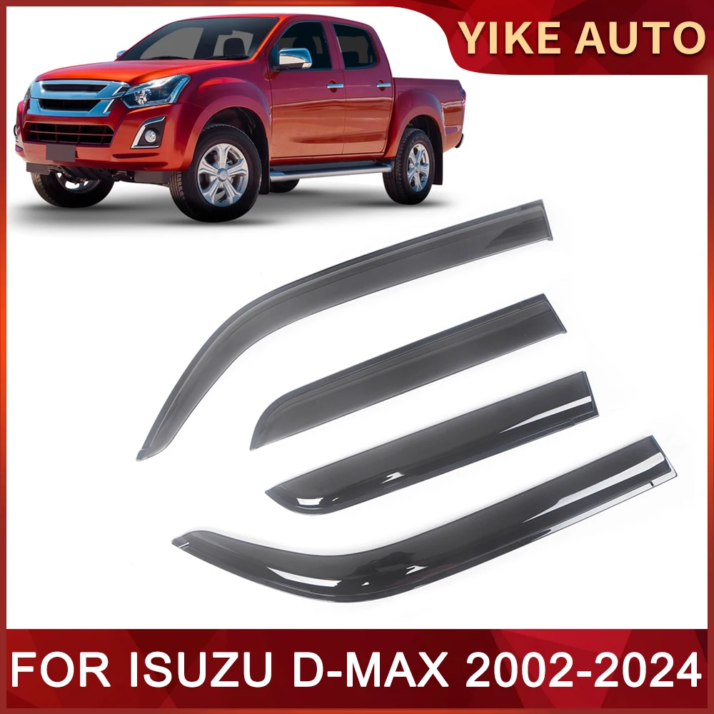 

Window Visor for ISUZU D-MAX RA/RC/RT 2002-2024 Weathershied Door Visor Wind Sun Rain Guards Side Window Wind Deflectors Auto