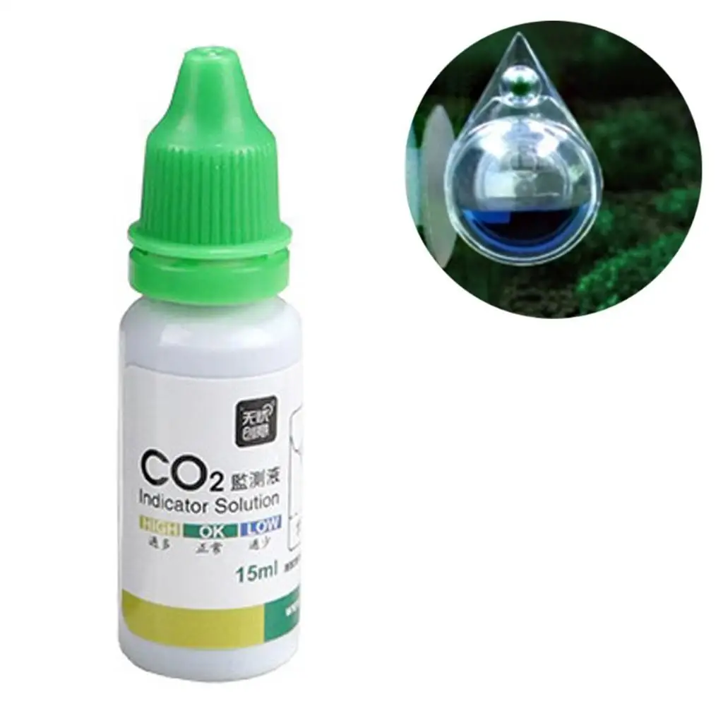 15ML CO2 Indicator Solution PH Long Term Indicator Monitor Tester Used with Fish Tank CO2 Monitor Glass Drop Checker