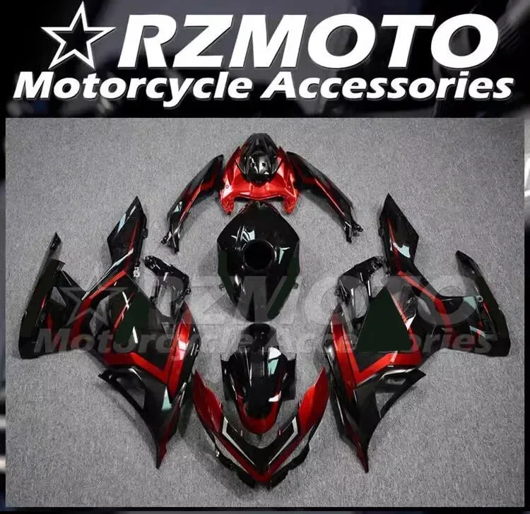 4Gifts Nuovo ABS Kit carene moto adatto per Kawasaki EX 250 400 2019 2020 2021 2022 2023 19 20 21 22 Set carrozzeria Nero Rosso