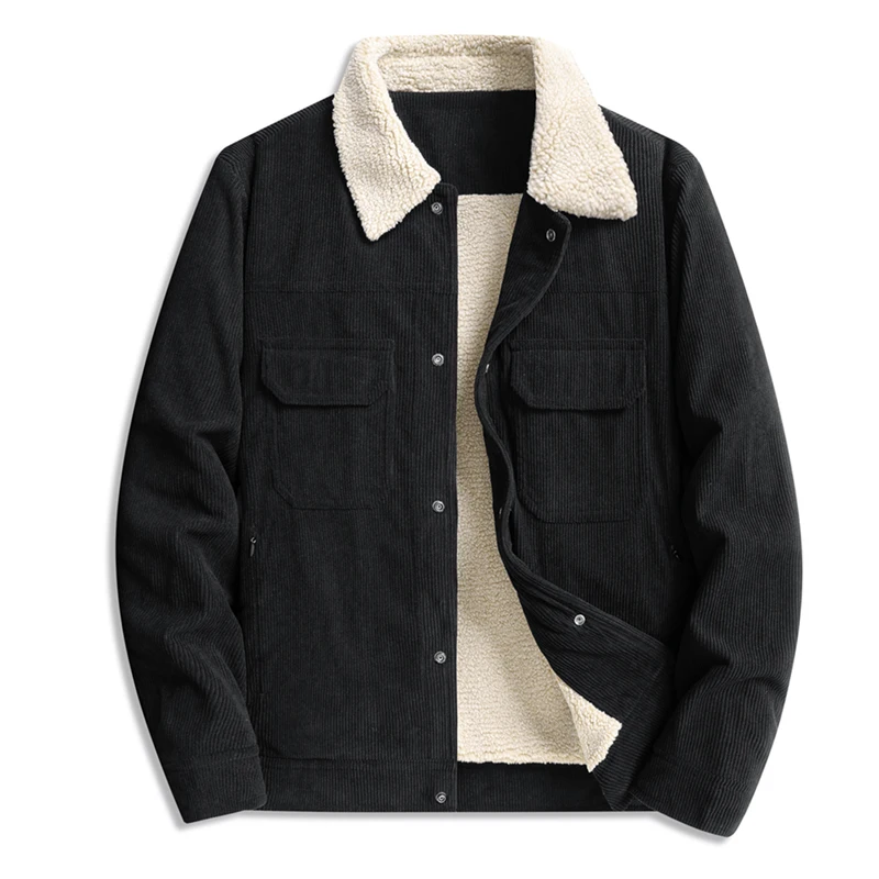 

Новая мужская куртка, зимние толстые теплые парки, пальто, мужские повседневные флисовые куртки с несколькими карманами, мужская однотонная одежда