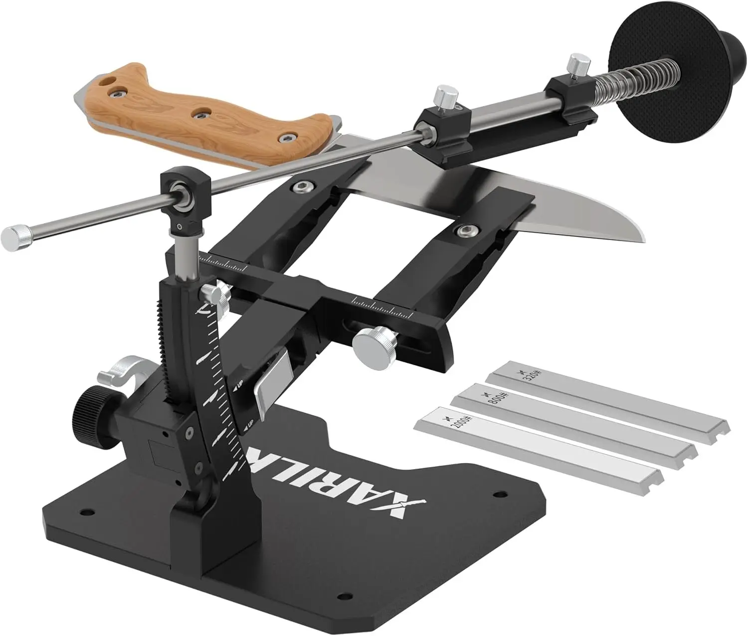 نظام XARILK GEN3 الموجه، ألومنيوم |   مبراة احترافية، طقم شحذ السكاكين مع 3 أطباق ضياء (320 # , 800 # , 2000 # ) ل