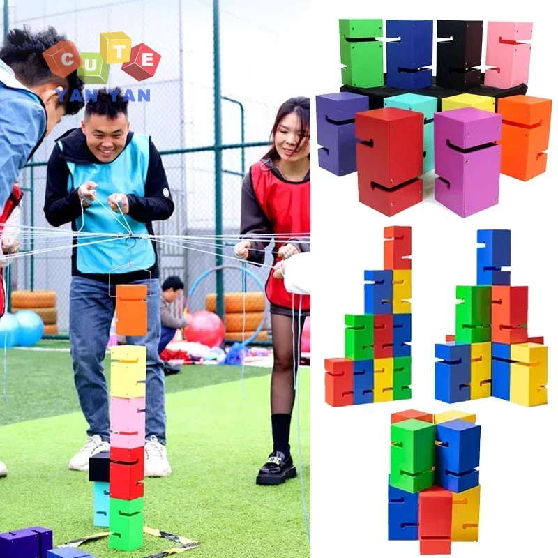 Jeux de Plein Air pour Enfants et Adultes, Interaction, Construire des Tours, Jouet d'Été, Construction d'Équipe, ixSportive, 6 000 Accessoires, Activité de Coopération