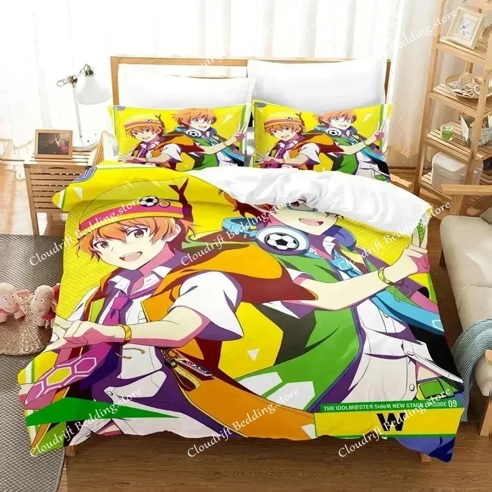 

Anime Idolmaster Side Bedding Set Polyester Quilt Cover Pillowcase Comforter King Queen Size Boys Adult Duvet Cover Bed Set