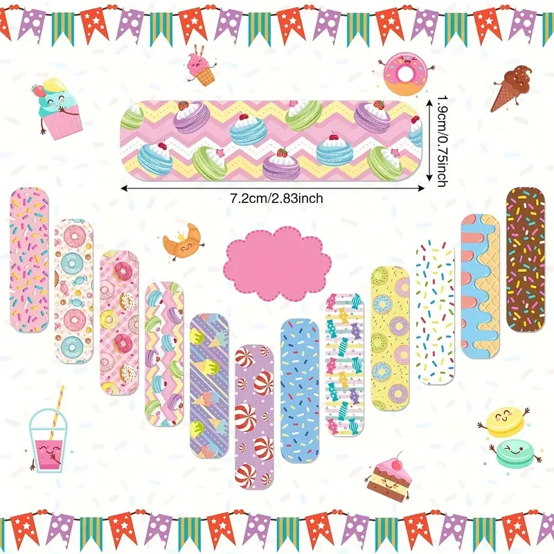 24PCS 60PCS120 Pcs Adorable Cartoon Bandages Waterproof Breathable Adhesive 12 Styles PE Material