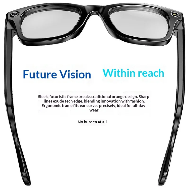 AI Intelligent Camera Glasses 8MP HD Anti-Blue Light WiFi Object Recognition Photo Taking Video Recording Portable Camera Eyewea