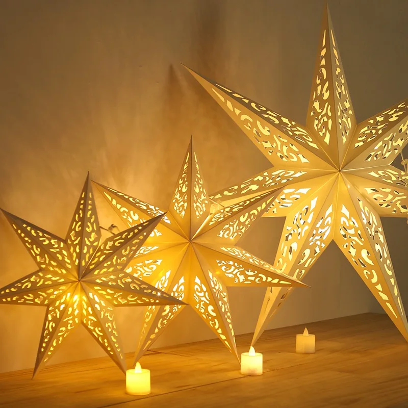 Hollow Star Hanging Pendant Merry Christmas Decoration for Home Christmas Ornaments Xmas Gifts Navidad 2024 Happy New Year 2025