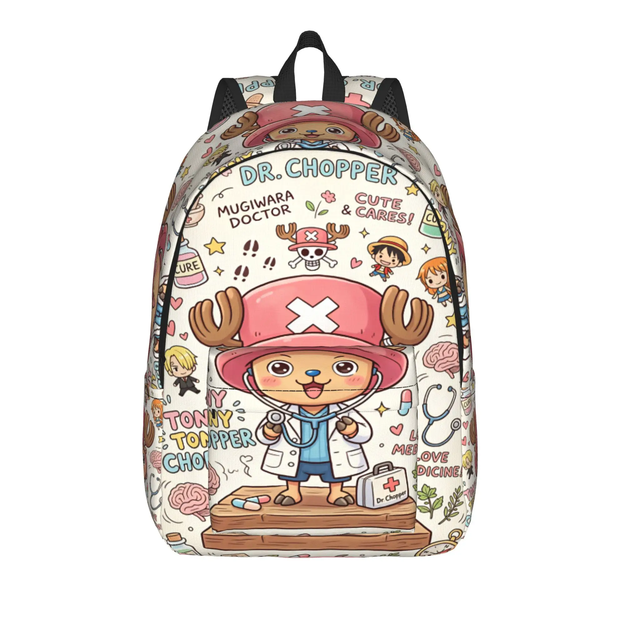 Ones Pieces Backpack Tony Tony Chopper Travel Backpacks Boy Streetwear School Bags Colorful Pattern Rucksack