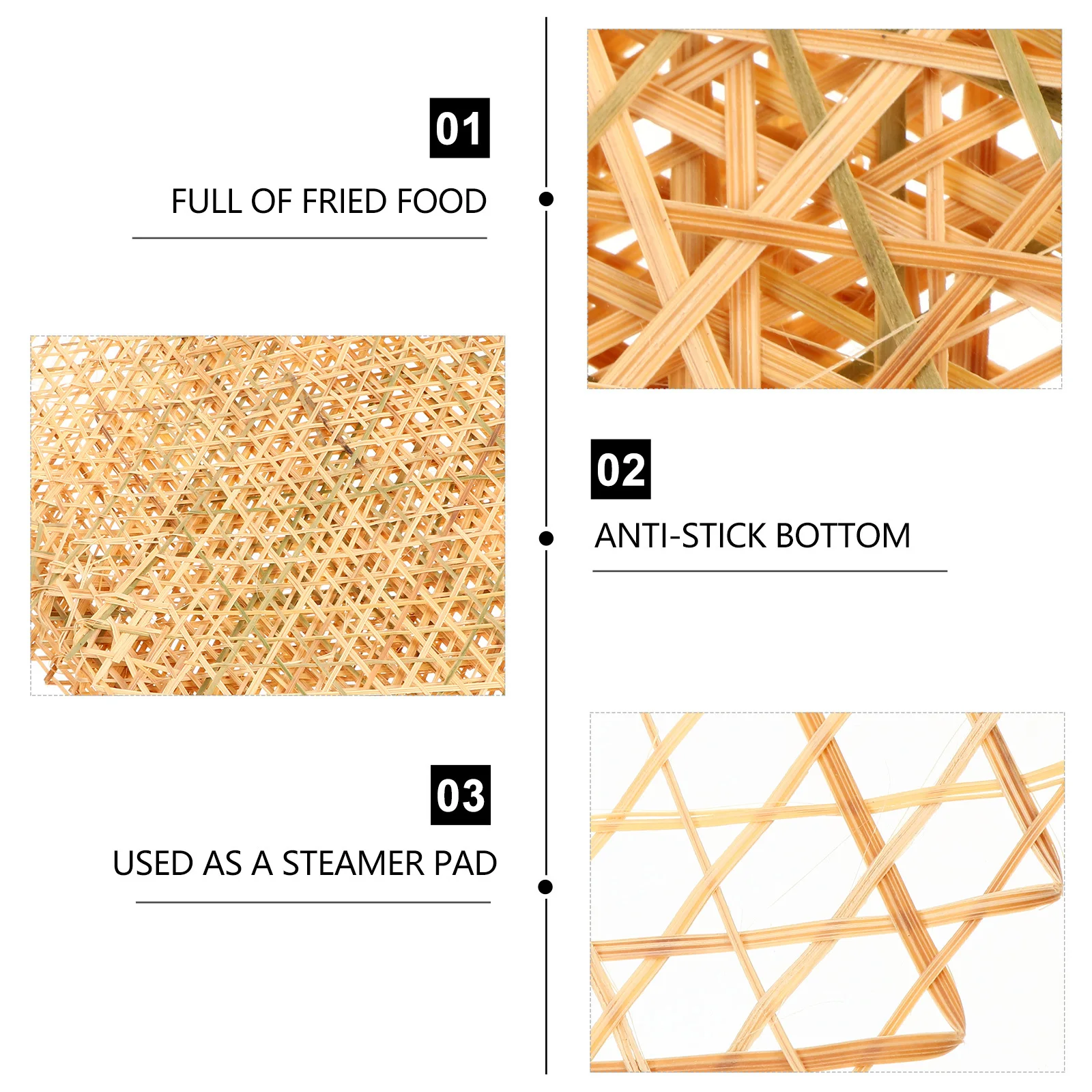 

6Pcs Handmade Bamboo Mats Decorative Dish Mat Anti-Oil Stickproof Steamer Pad Kitchen Ornament Bamboo Mats Decorative Dish Mat