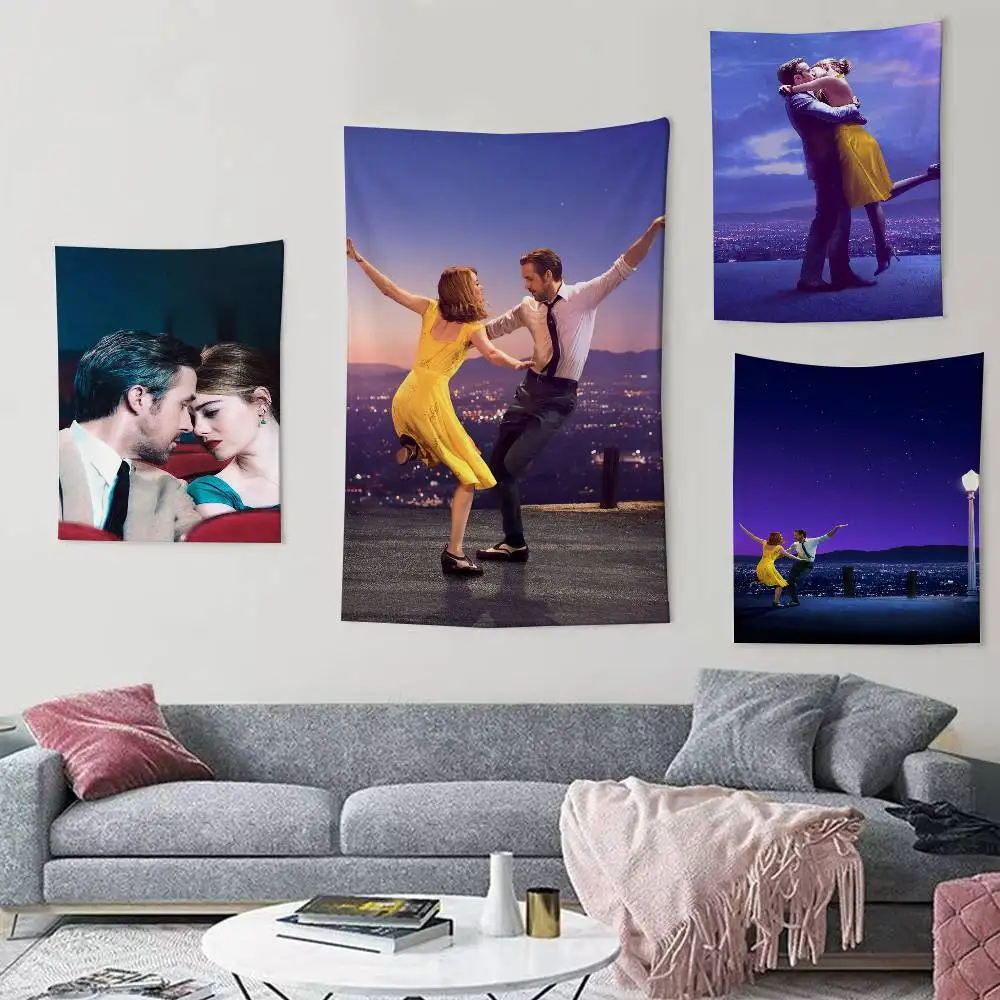 

La La L-Land Music Movie Flags Wall Hanging Background Art Banner for Bedroom Home Outdoor Decor