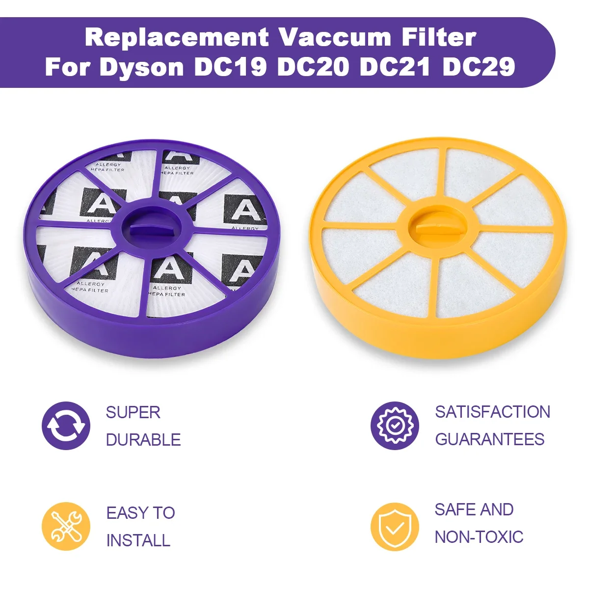 Front & Back HEPA Filter Replacement for Dyson DC05 DC08 DC15 DC19 DC20 DC21 Pre & Post Upper & Lower Motor Vacuum Cleaner Parts