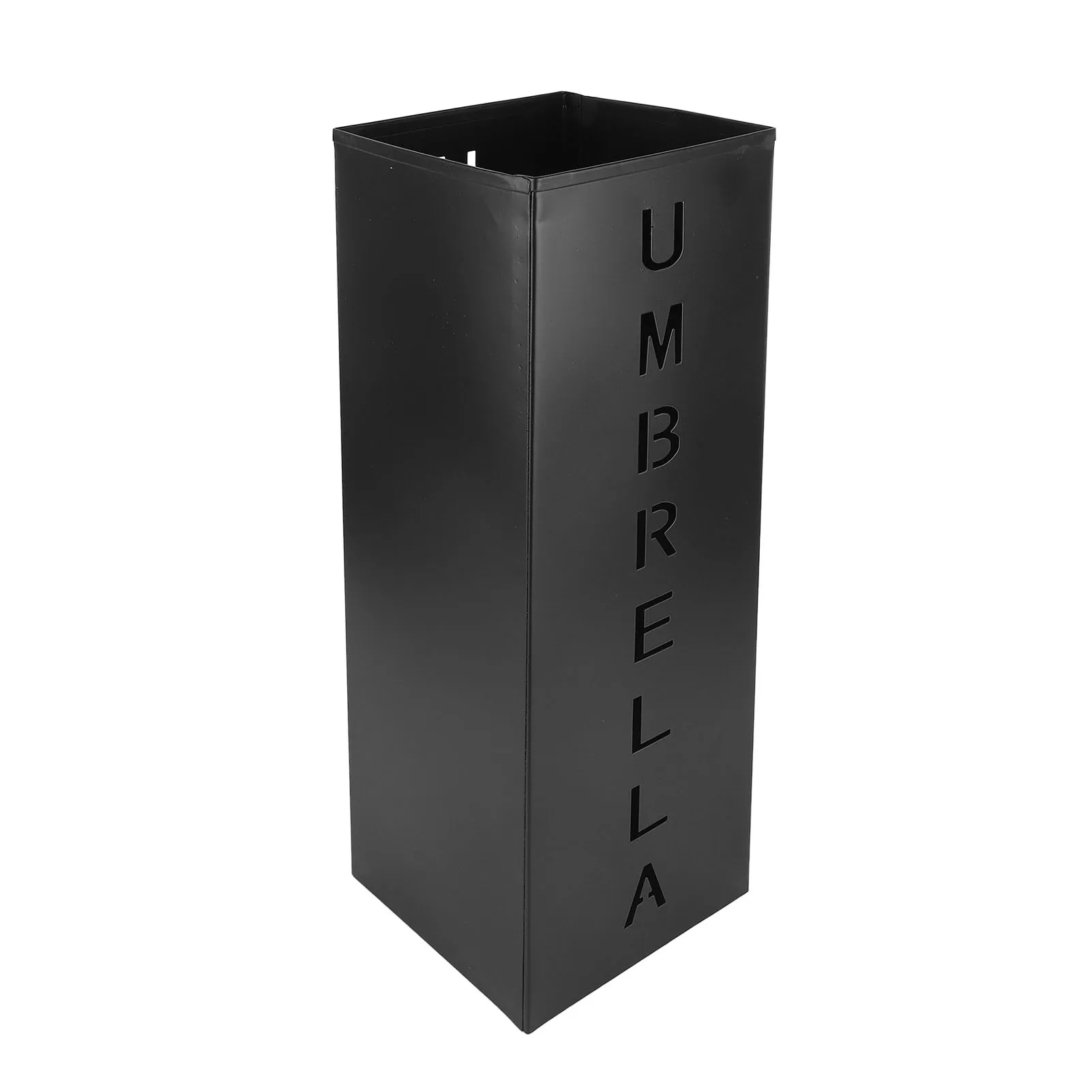 

Black Umbrella Stand Rack Freestanding Metal Square Umbrellas Holder Bucket For Entryway