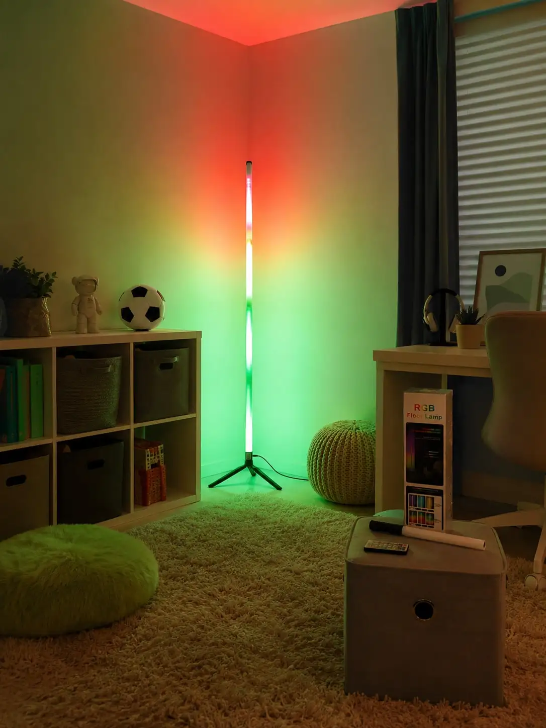 1pc Led Rgb Mood Floor Lamp With Remote, Standing Light For Bedroom, Game Room And Home Party Decor JJ2661
