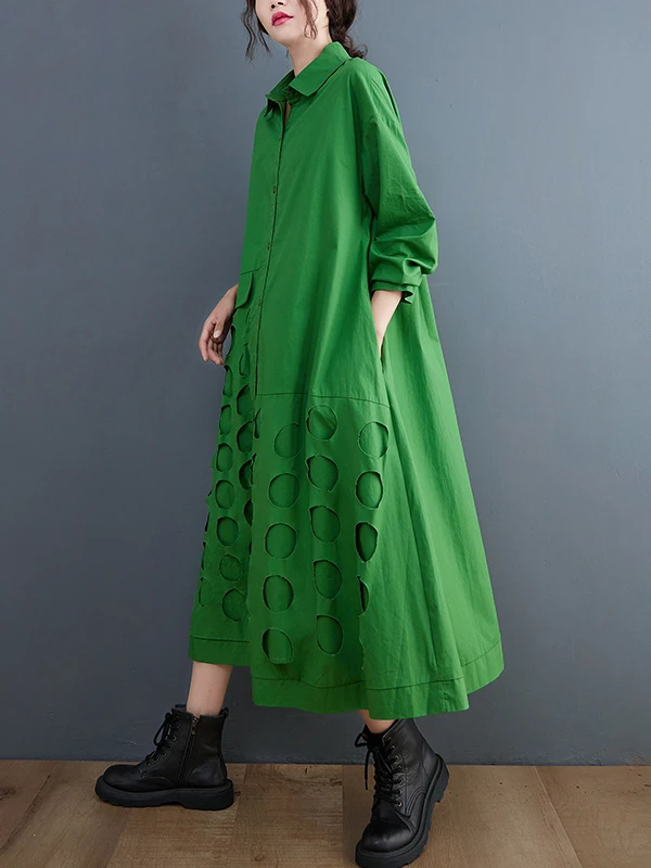 Casual Loose Artistic Mid-Length Coat Elegant Personality Popular Shirt Women's Fashion Spring Autumn New Style Commute Style