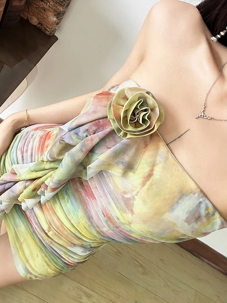 Sukienka tuba damska w kwiatowy wzór, styl vintage, motyw obrazu olejnego, seksowna, obcisła, letnia, wyszczuplająca.