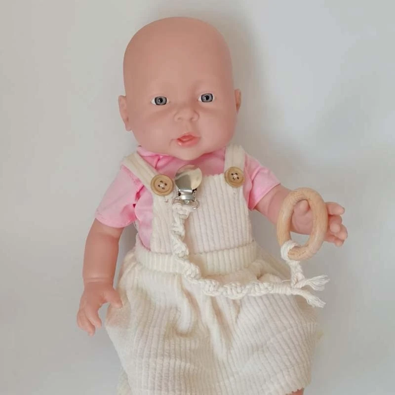 

J15U зажим для соски для мальчиков и девочек, плетеный хлопковый держатель для соски ручной работы с деревянным зажимом, детский