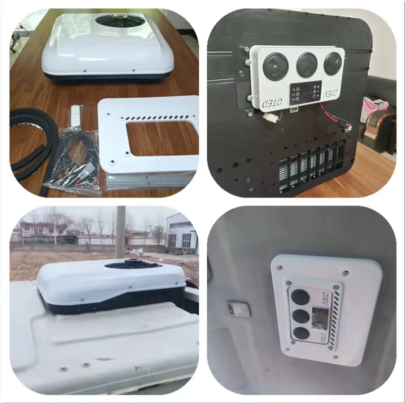 2022 تصميم جديد 12 فولت 24 فولت تبريد وتدفئة فان صغير وحدة التيار المتناوب وقوف السيارات مكيف الهواء للمنزل المتنقل RV