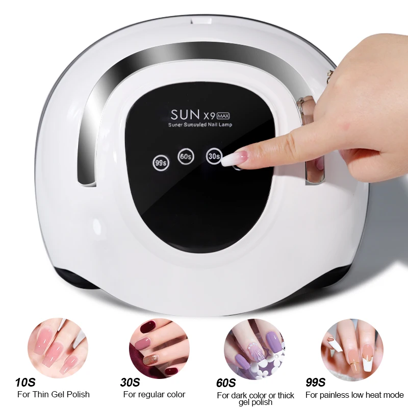 SUN X9 UV-nageldroger voor nagelgel, professionele UV-nagellamp met 57 lampkralen en LCD-aanraakscherm, automatische sensor