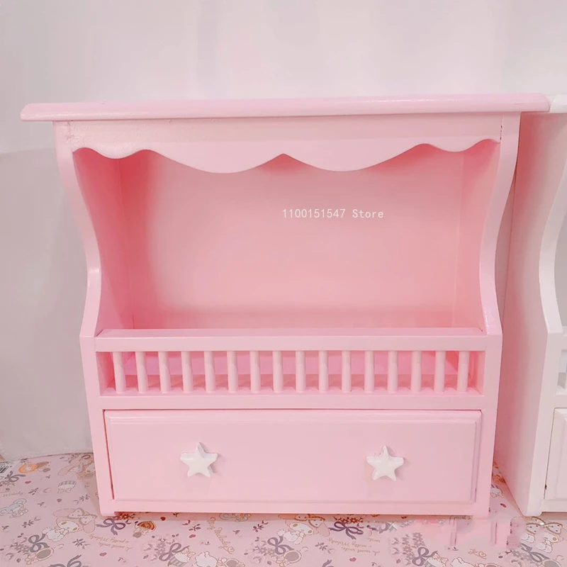 Pink Wooden Storage Rack Girls Room Decoration Desktop Storage Box Display Rack Can Be Hung on The Wall Home Organizer