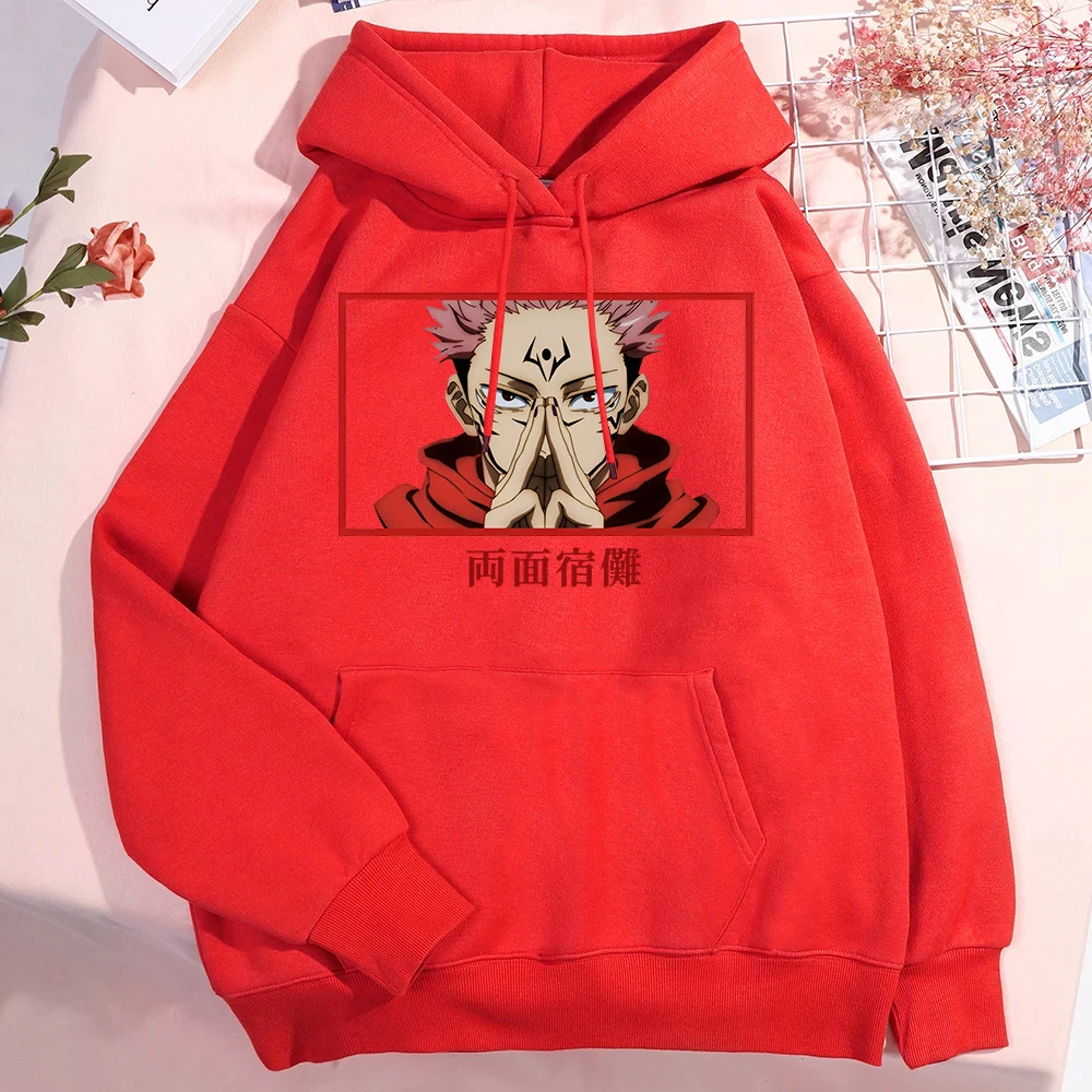 New Anime Ryomen Sukuna Printed Long Sleeve Pullover Hoodies For Women And Men Couple Casual Sweatshirts Autumn Winter Plus Size