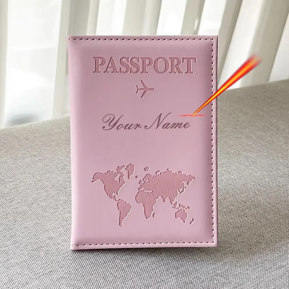 Customized EU European Union Passport Cover Couple Map Passport Book Covers Women Travel Personalised Wedding Drop Shipping view 3