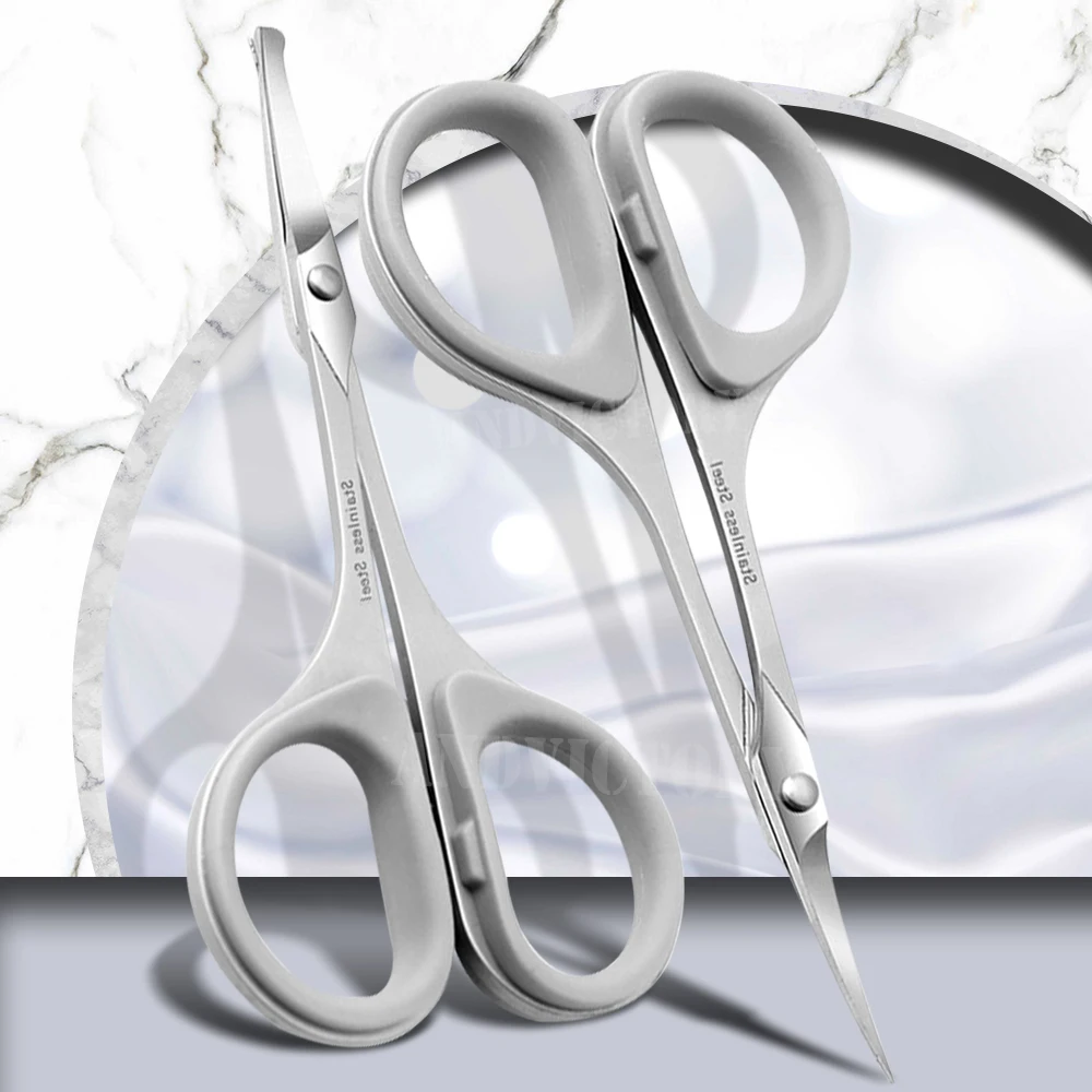 1 pièces professionnel petit maquillage sourcils ciseaux de toilettage pour visage nez cheveux tondeuse à barbe hommes et femmes outil de beauté