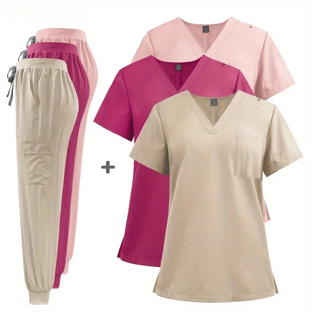 

Унисекс, беговая форма, женский комплект для кормления, топ с v-образным вырезом, карманные брюки, униформа, клинические рабочие костюмы, одежда для красоты