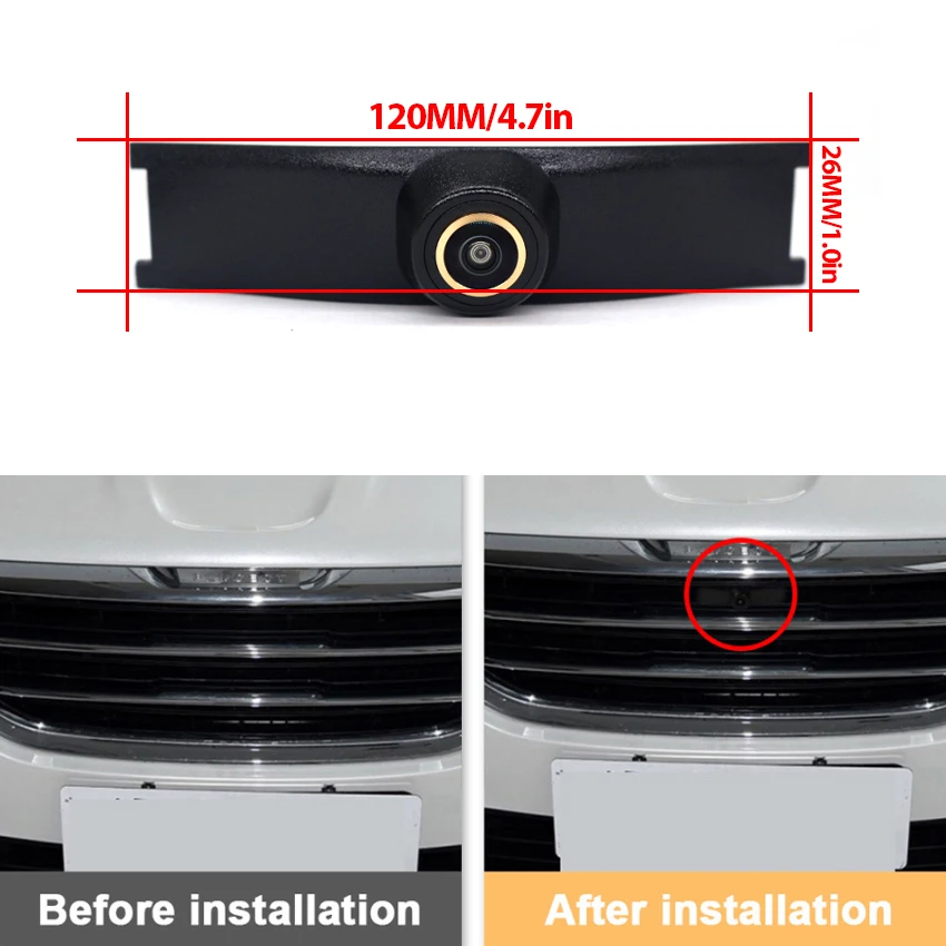 سيارة الجبهة كاميرا مصبغة لبيجو 3008 2013 ~ 2019 2020 سيارة خاصة الجبهة HD كاميرا عالية الجودة مقاوم للماء للرؤية الليلية CCD #2