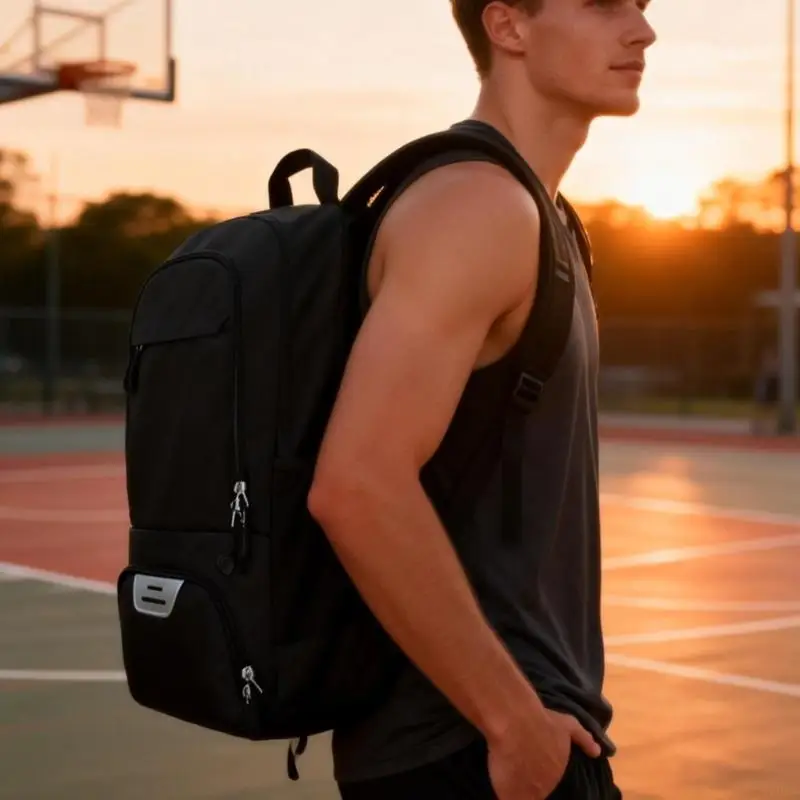 

U2JB Basketball Backpack Having Individual Ball Holder And Airy Shoe Compartment 34L Capacity