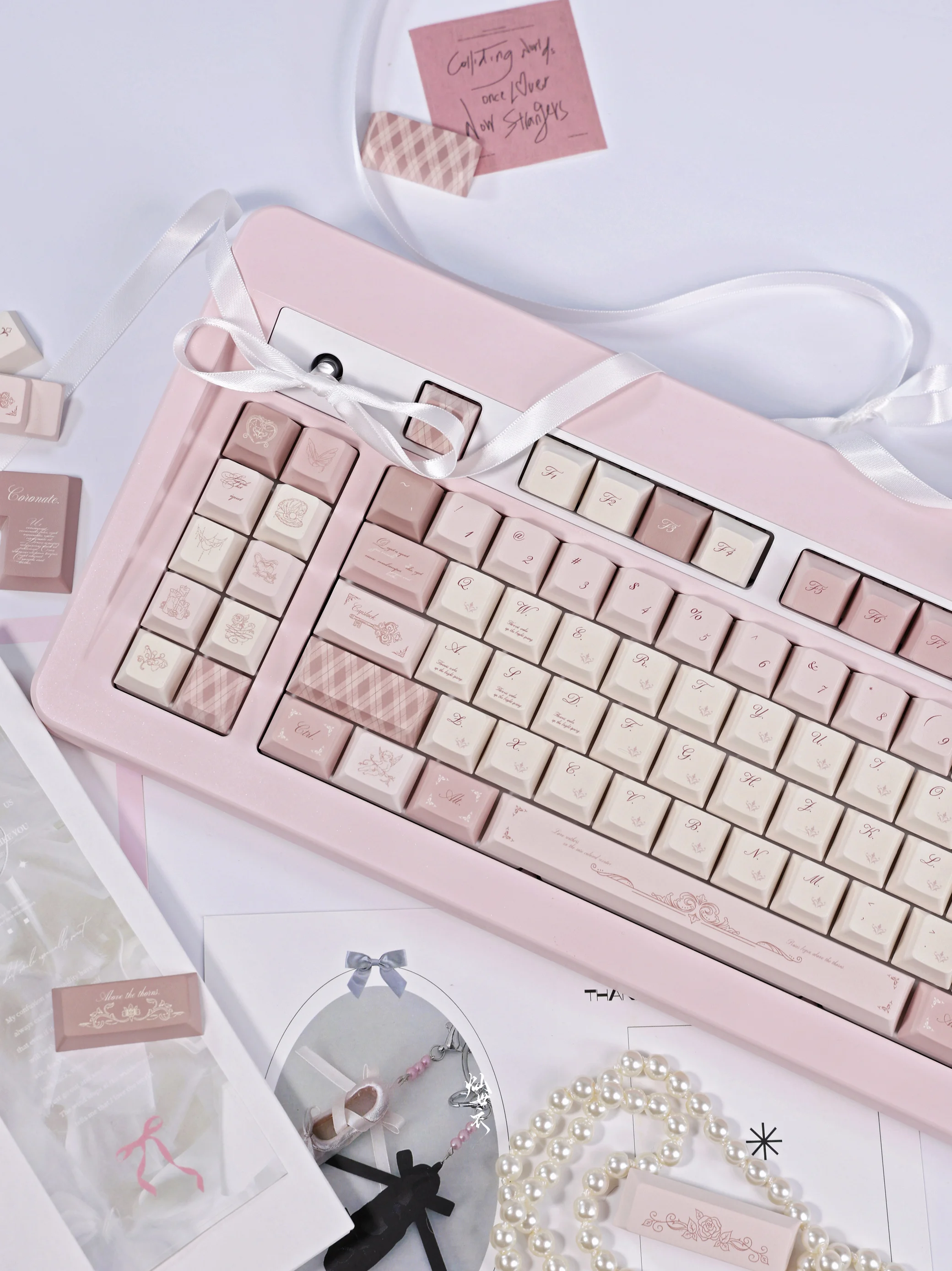 1953 Keycaps Original Pink French Gentle Keycaps Original Highly Personalized Keycaps