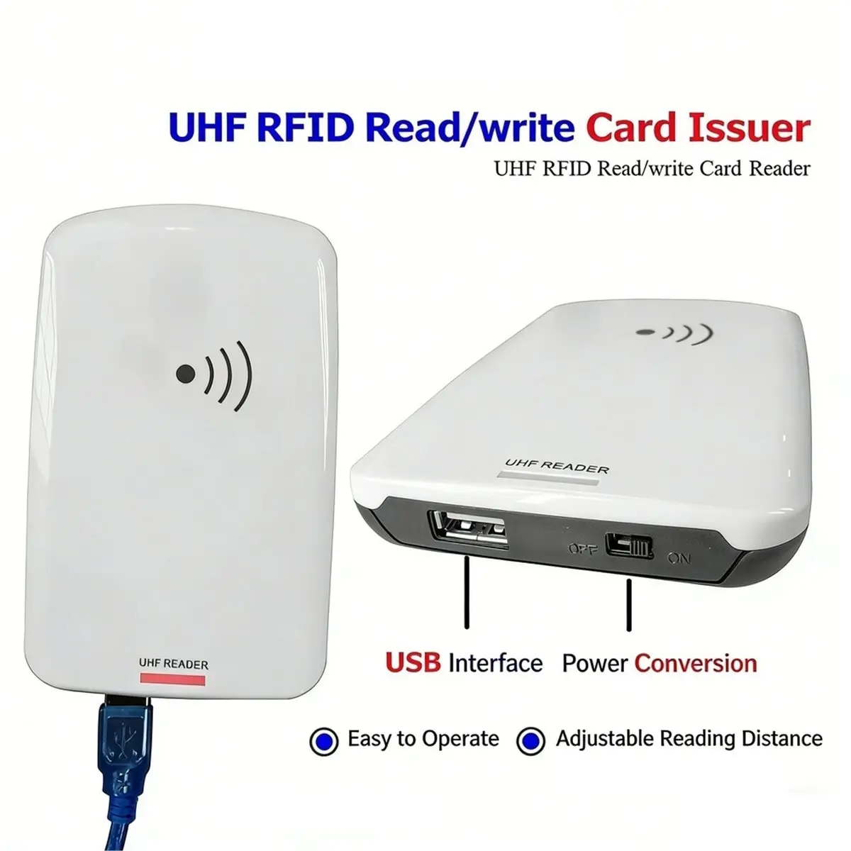 915MHz UHF RFID Reader Writer Desktop USB HID Plug & Play Clothing Anti-Theft Tag Decoder Card Encoder for Retail Store