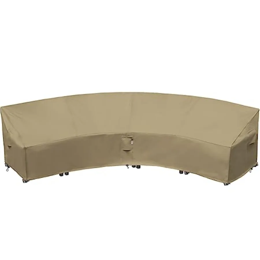 

Curved Patio Furnie Cover for Outdoor Sectional Sofa 90" 28" Reiorced Waterof 600D Patio Sectional Couch Cover Half Moon Lawn O