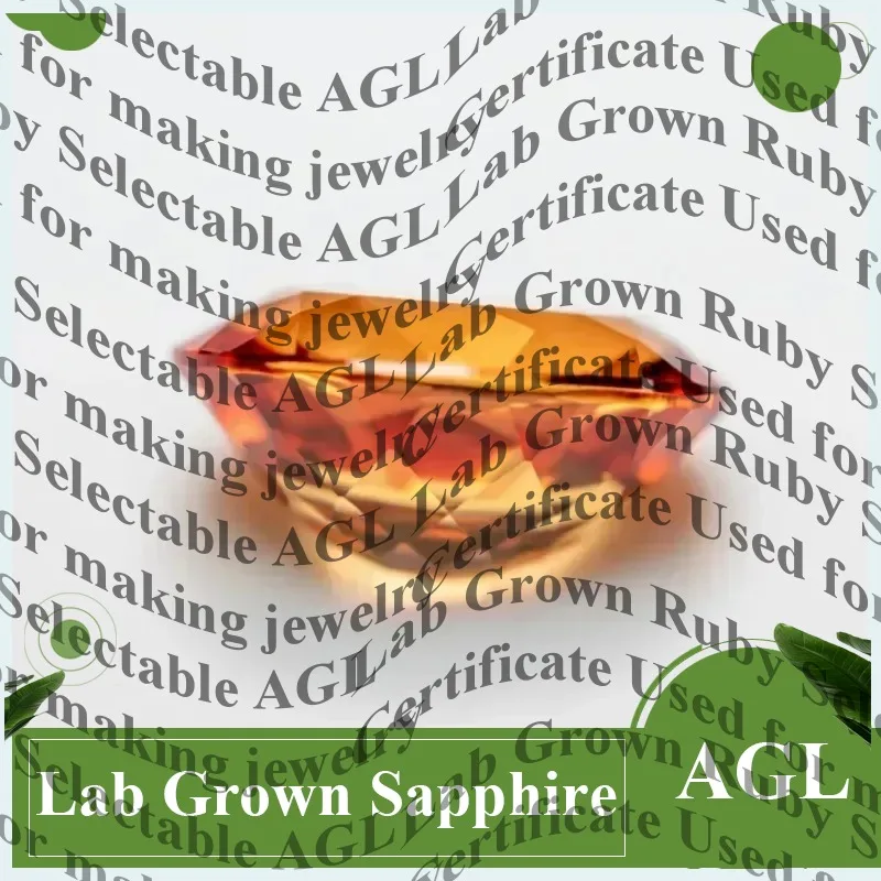 

Lab Grown Sapphire Oval Orange Loose Gemstone for DIY Jewelry Making for AGL Certificate for Jewelry Designers for Craft