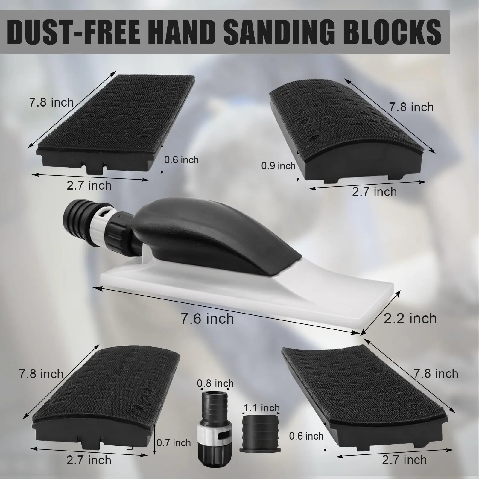 Hand Sanding Block Dust Extraction Grinding Hand Sander Multi-Hole with Sandpaper for Wood Polishing Car Detailing, 70 * 200mm