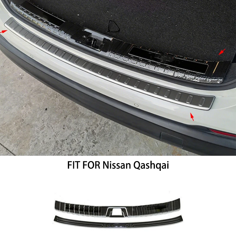 

ПОДХОДИТ ДЛЯ Nissan Qashqai 2015-2021 2022-2025 Нержавеющая сталь Задний багажник снаружи внутри Защитная крышка бампера Накладка на порог