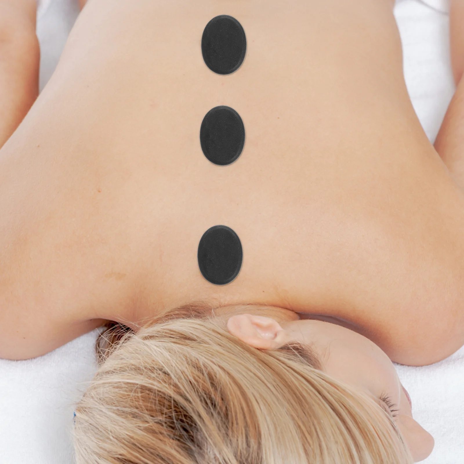 

10Pcs Volcanic Hot Stones Spa Massage Stones for Face Eyes Back Arms Feet Therapy Stone for Massage