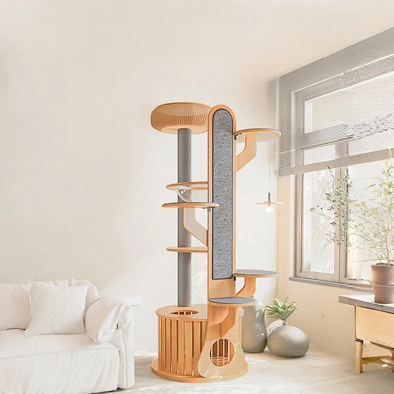 

New Compact Corner Cat Tree Space Efficient Design Light Luxury Pet Products Smart Solution Cat Supplies Kattenboom XY40MPS