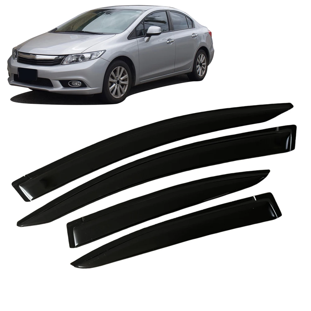 

Оконный козырек для Honda Civic Sedan 2012 2013 2014 2015, ветрозащитные дефлекторы, защита от дождя, дверной козырек, вентиляционные шторы, солнцезащитный козырек от дождя