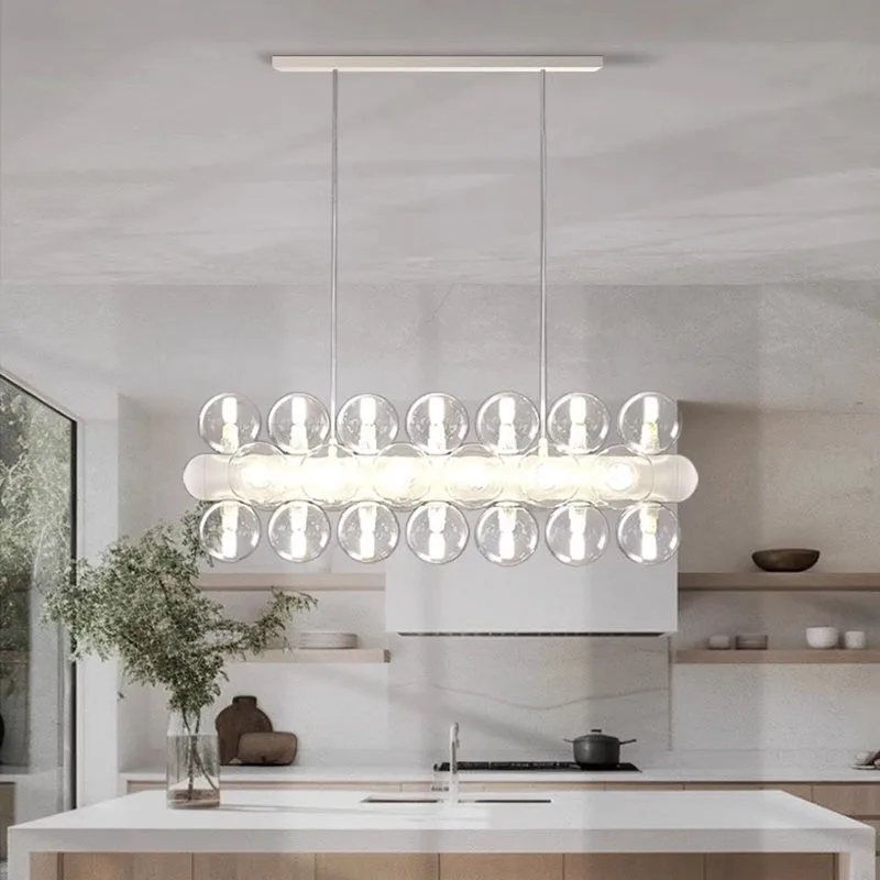 

Современная столовая, стеклянный шар, подвесные светильники, домашний потолочный светильник, подвесная светодиодная люстра для гостиной, художественные люстры, светильники