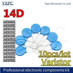 10pcs Varistor 14D101K 14D102K 14D112K 14D121K 14D122K 14D151K 14D152K 14D180K 14D181K 14D182K 14D201K 14D220K Piezoresistor
