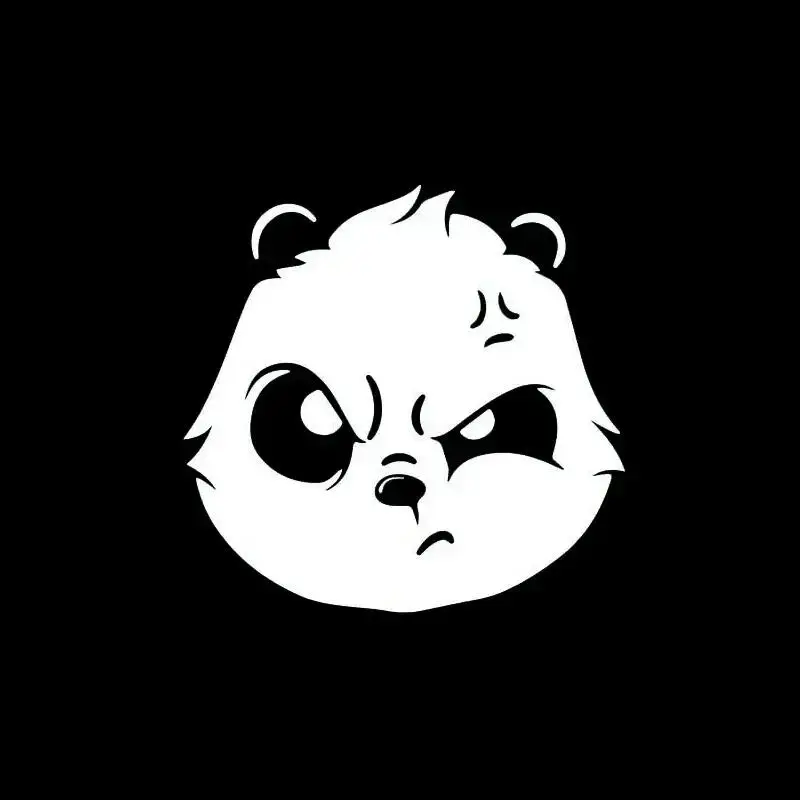 Autocollants en vinyle imperméables tête d'animal en colère blanc (Expression féroce), 1 pièce, pour décoration de fenêtre de voiture