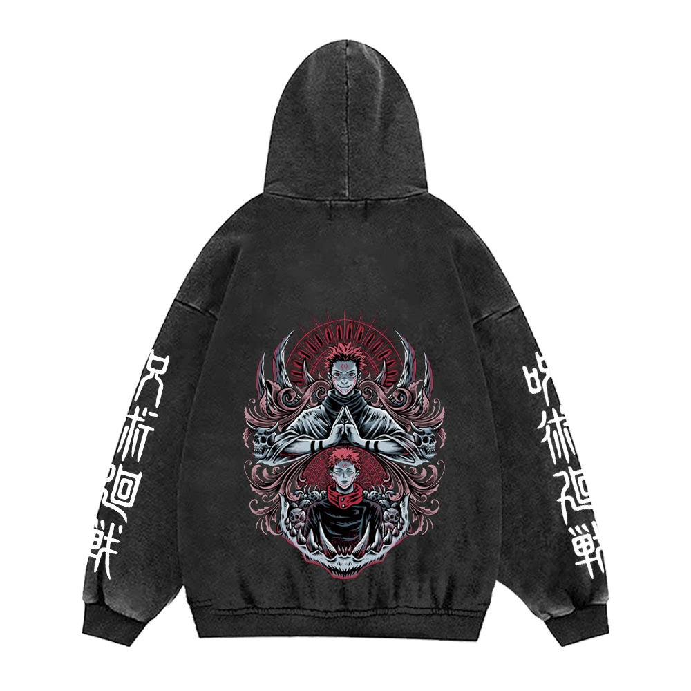 Jujutsu Kaisen Anime Hoodies Men Women 100%Cotton Toji Gothic Manga Sweatshirts Vintage Casual Pullover Fashion Streetwear Daily