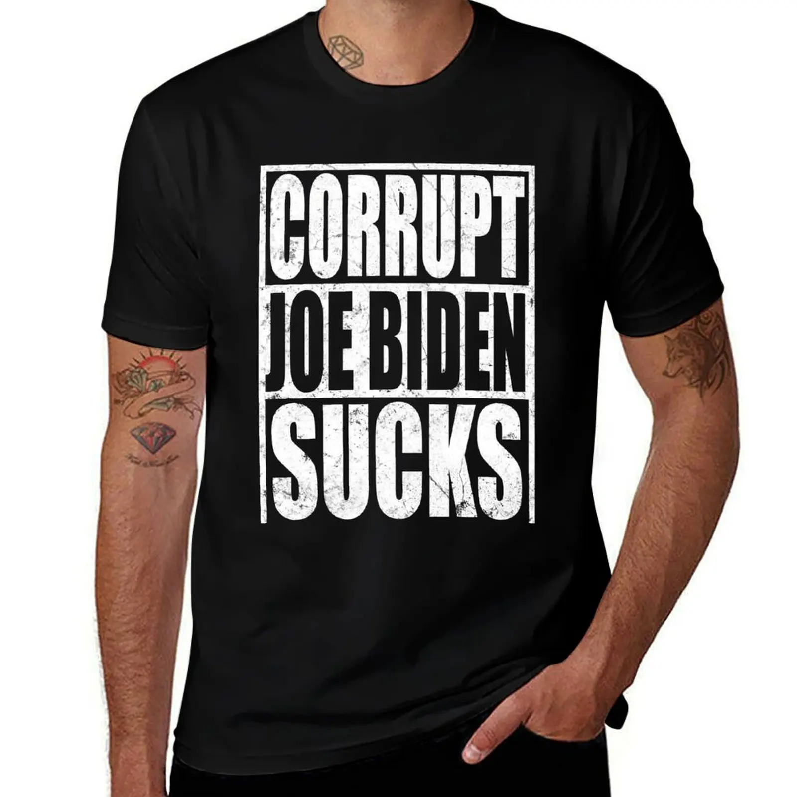 Corrupt Joe Biden Sucks Vintage T-Shirt Soft Touch Basic Cotton T-Shirt